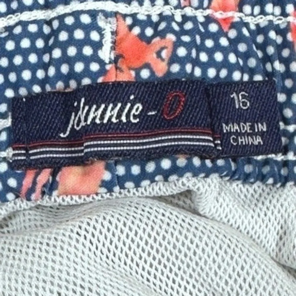 Johnnie-O Jr Surf Shorts Boys 16 Blue Orange Swim Trunks Beach Vacation Pool
